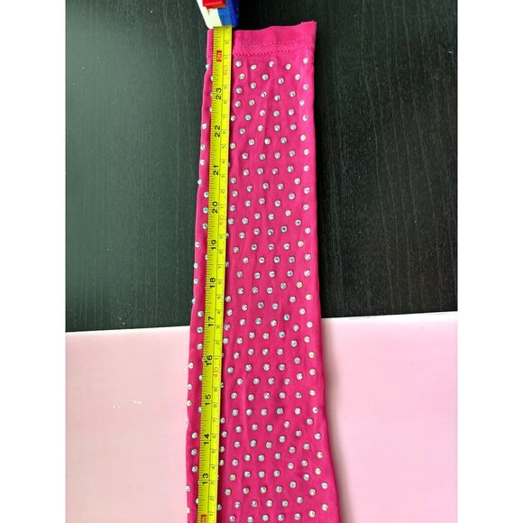 Hot Pink Rhinestone Long-Sleeve Sheer Bodysuit W/ Crisscross Halter Neck - Picture 4 of 4